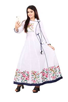 Women's White Rayon kurti 1