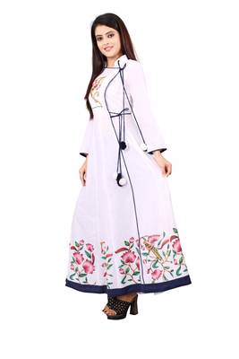Women's White Rayon kurti 3