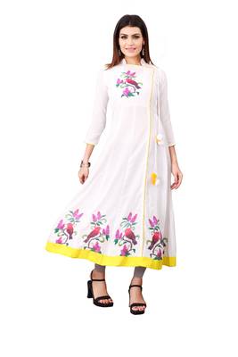 Women's White Rayon kurti 1