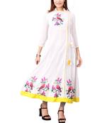 Women's White Rayon kurti