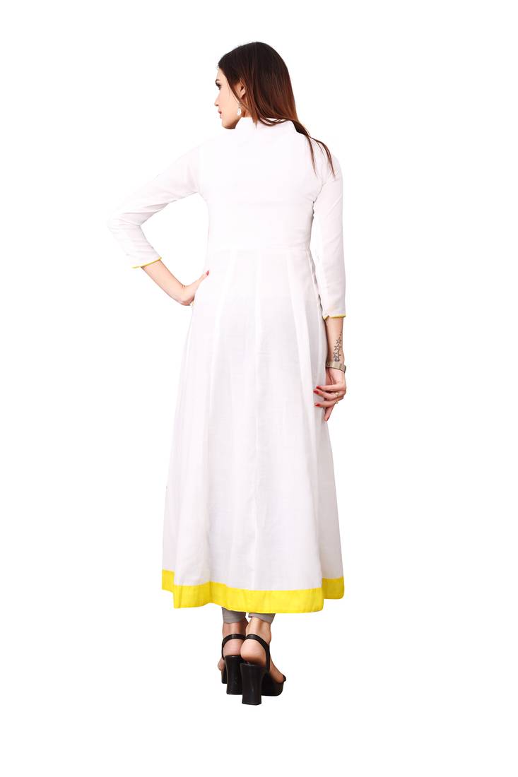 Women's White Rayon kurti
