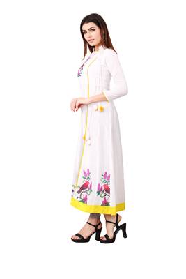 Women's White Rayon kurti 3