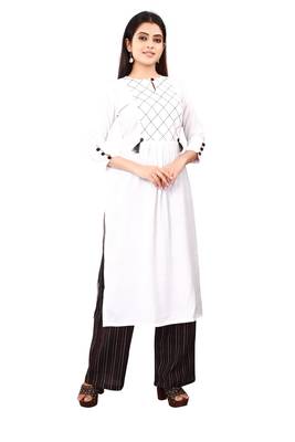 Women's White Rayon kurti 1