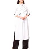 Women's White Rayon kurti