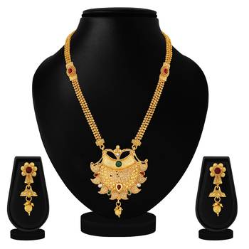 Traditional Kuiri design Gold toned Necklace Set For Women 2