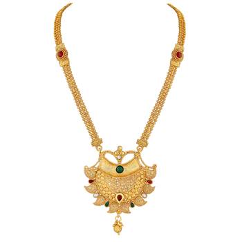 Traditional Kuiri design Gold toned Necklace Set For Women 4