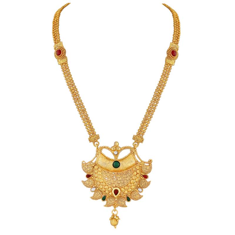 Traditional Kuiri design Gold toned Necklace Set For Women