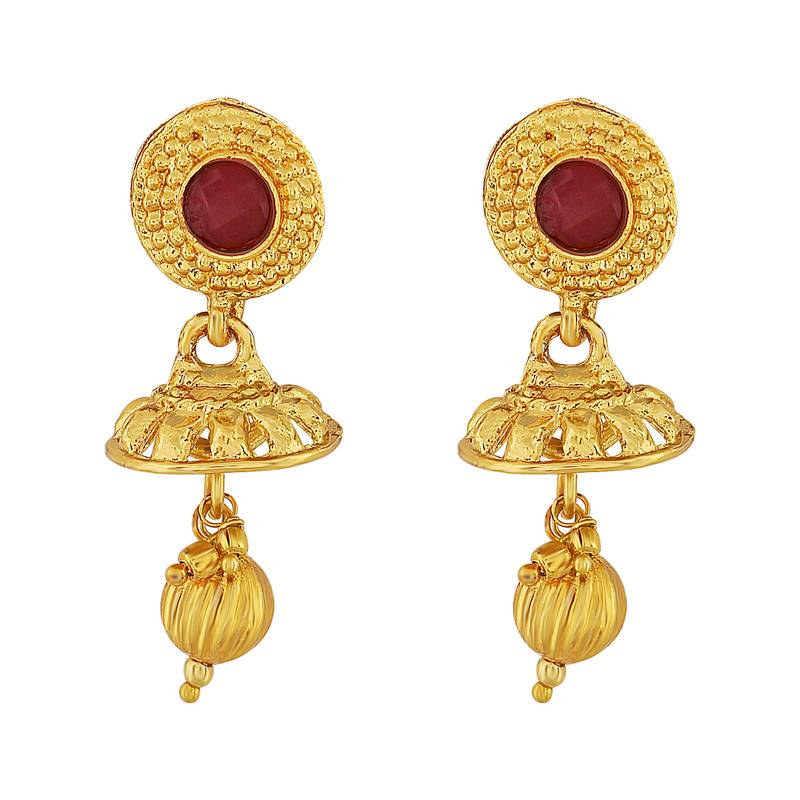 Traditional Cone Shape Gold toned Necklace Set For Women