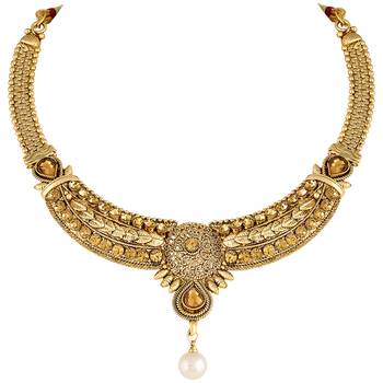Kundan Gold toned Necklace Set For Women 3