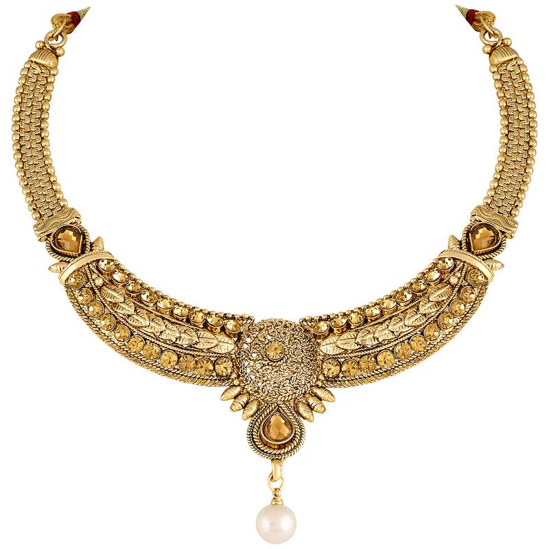 Kundan Gold toned Necklace Set For Women
