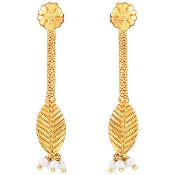 Traditional Leaf Shape 1 Gram Gold plated Choker Necklace Set For Women 4