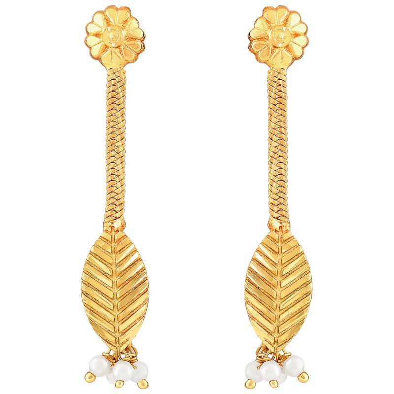 Traditional Leaf Shape 1 Gram Gold plated Choker Necklace Set For Women