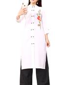 Women's White Rayon kurti