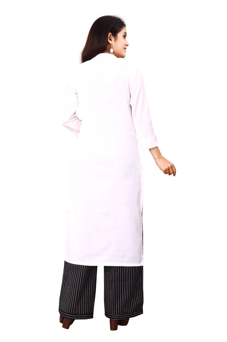 Women's White Rayon kurti