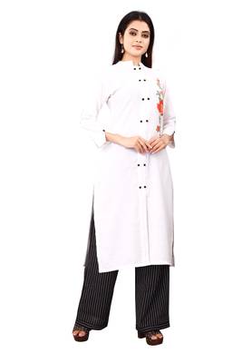Women's White Rayon kurti 3