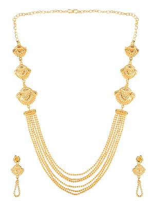 Attractive 1 Gram High Gold plated MultiString Necklace Set For Women 1