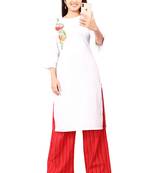 Women's White Rayon kurti