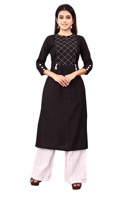 Women's Black Rayon kurti 1