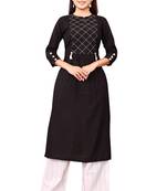 Women's Black Rayon kurti