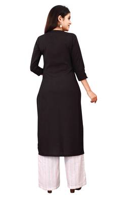 Women's Black Rayon kurti 2