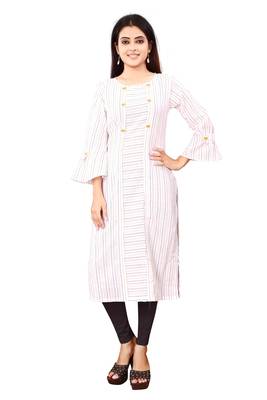 Women's White Rayon kurti 1