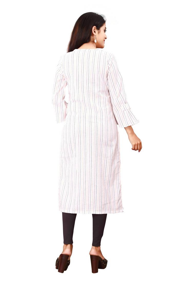 Women's White Rayon kurti