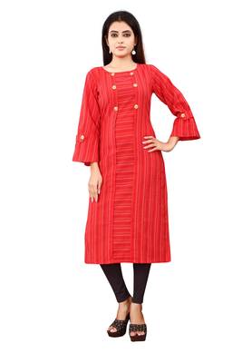 Women's Red Rayon kurti 1