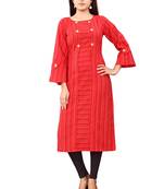 Women's Red Rayon kurti