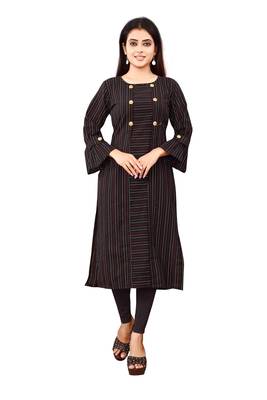 Women's Black Rayon kurti 1
