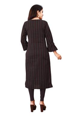 Women's Black Rayon kurti 2