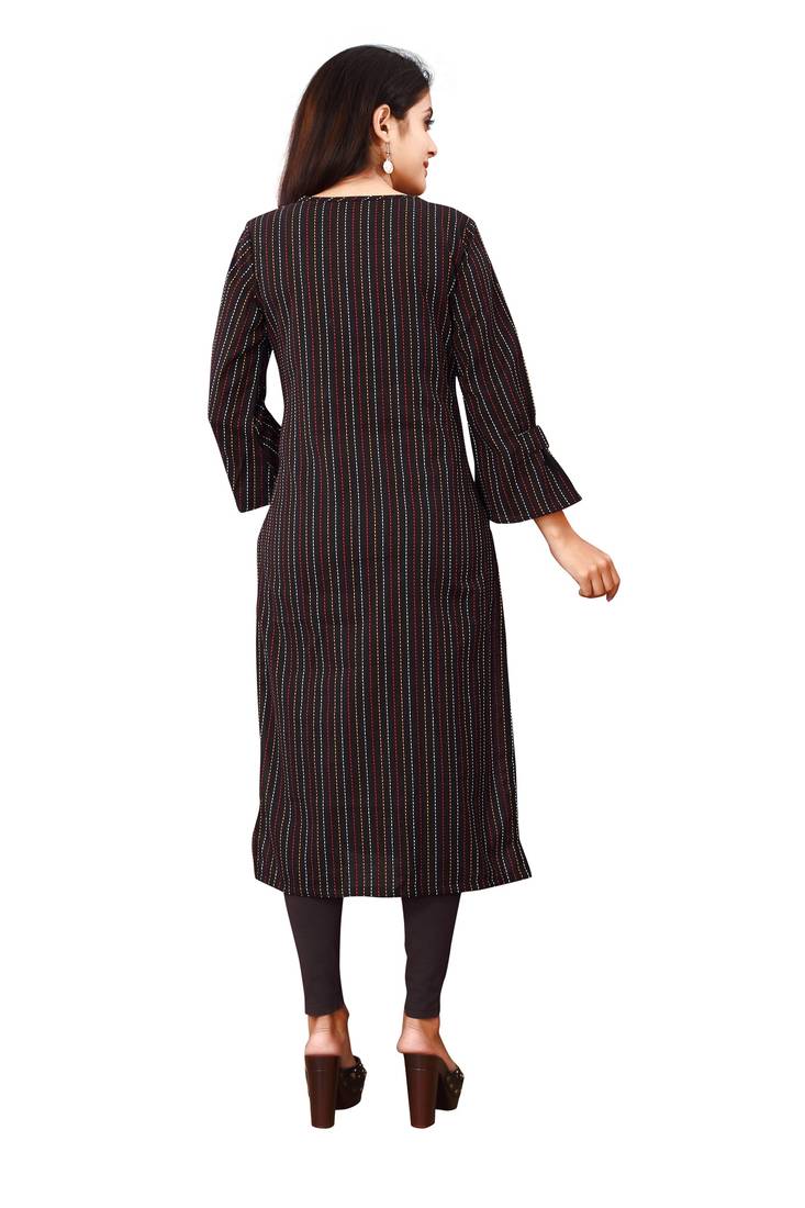 Women's Black Rayon kurti