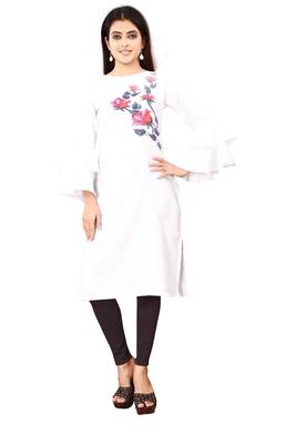 Women's White Rayon kurti 1