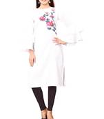 Women's White Rayon kurti