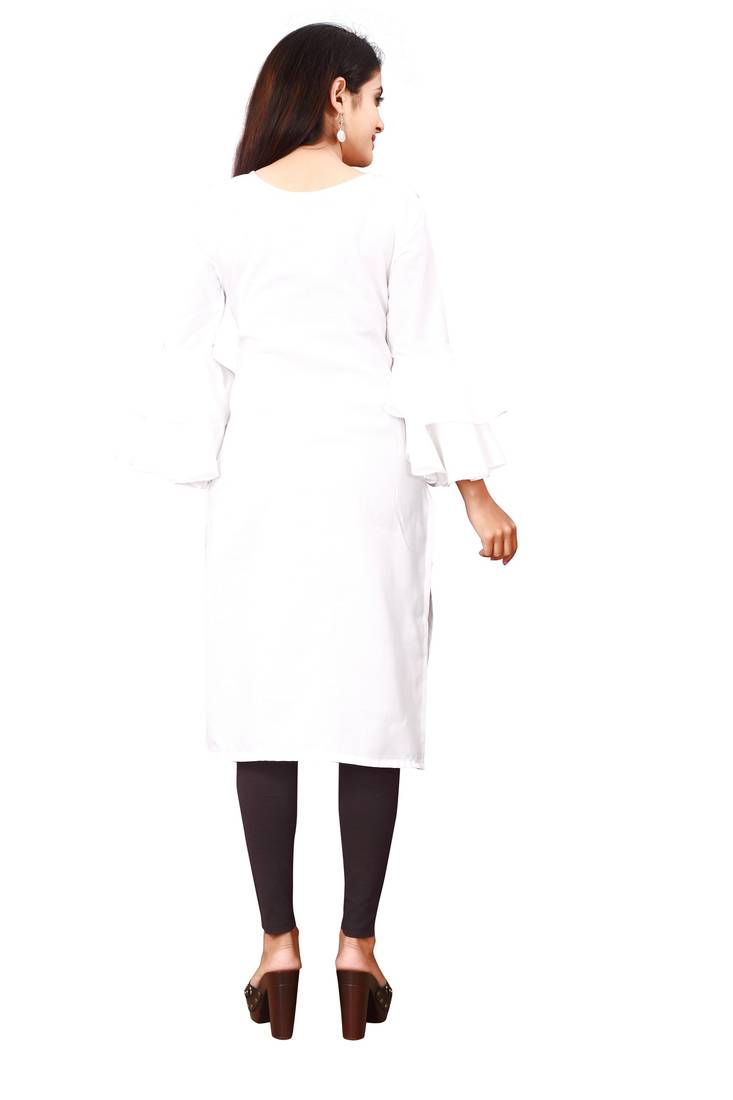 Women's White Rayon kurti