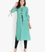Women's Rama Green Rayon kurti