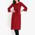 Women's Maroon Rayon kurti