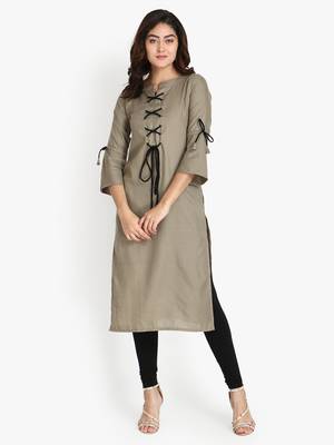 Women's Mahendi Green Rayon kurti 1