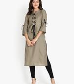 Women's Mahendi Green Rayon kurti