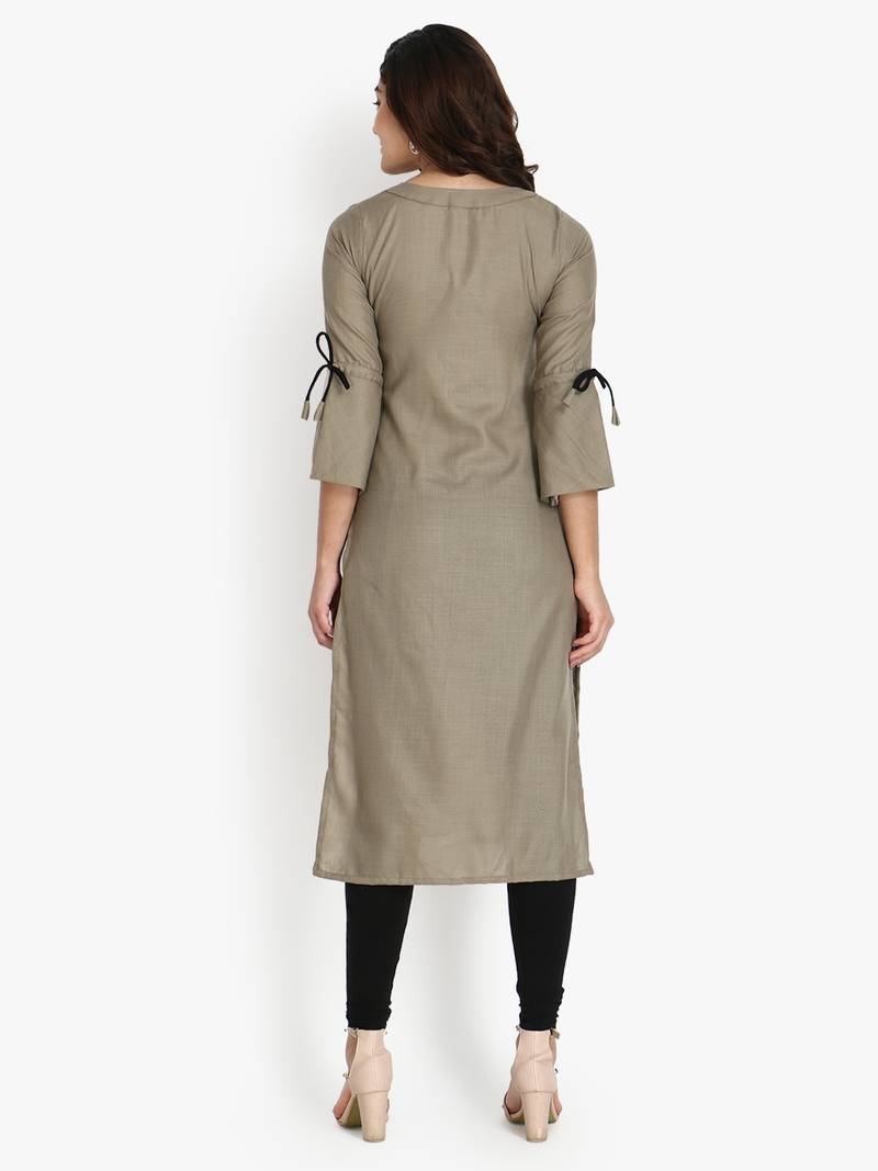 Women's Mahendi Green Rayon kurti