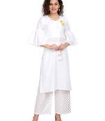 Women's White Rayon kurti