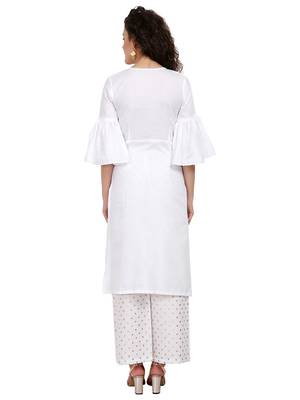 Women's White Rayon kurti 2