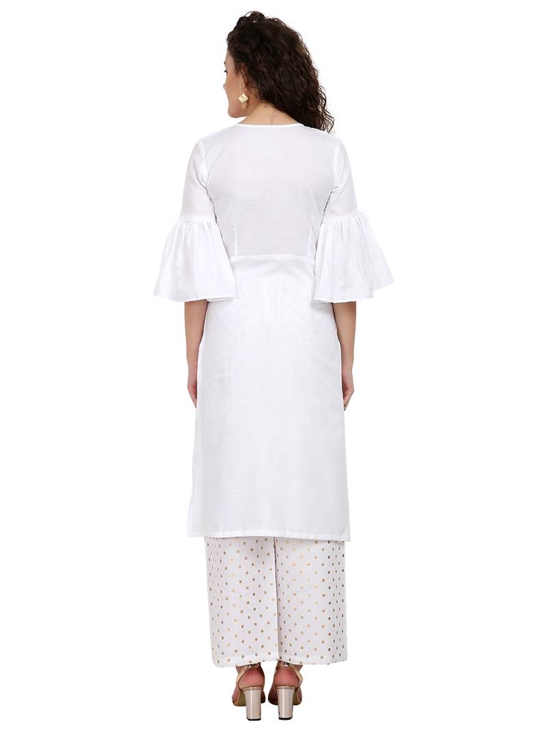 Women's White Rayon kurti