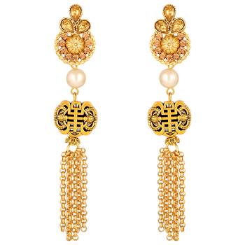 Traditional Gold toned Multi Layered Ranihaar Pear Necklace Set For Women 4