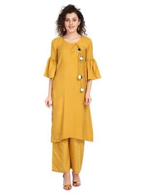 Women's Musterd Rayon kurti 1