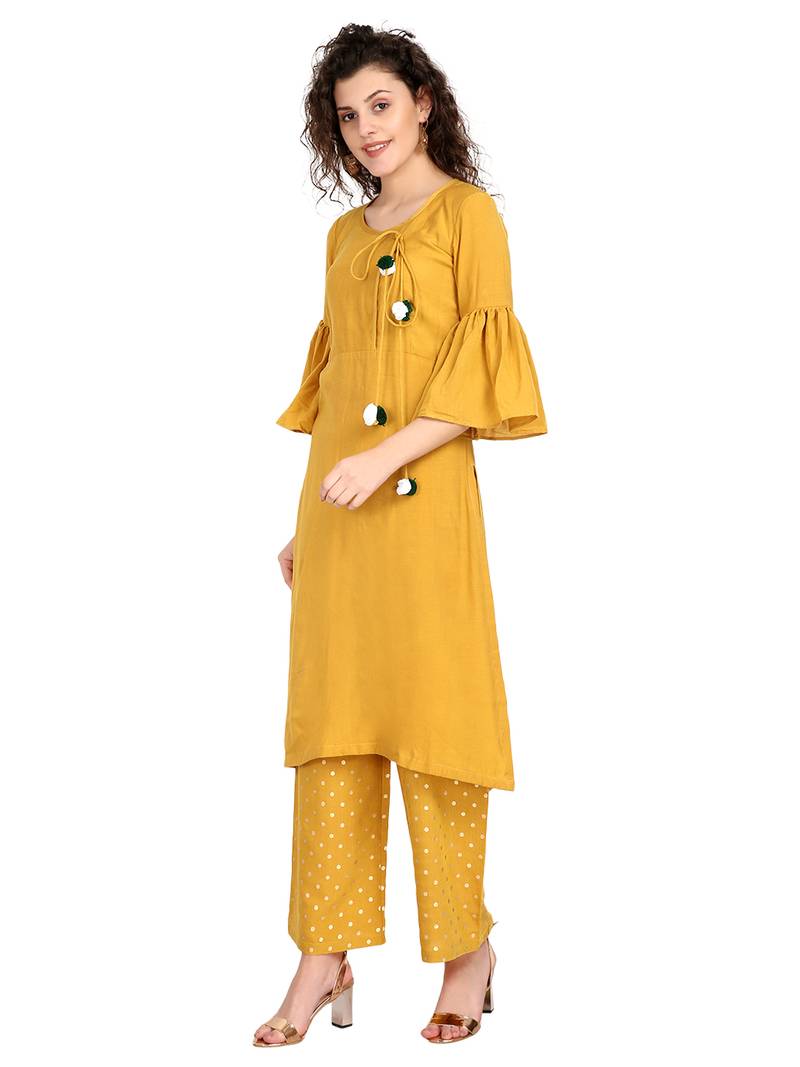 Women's Musterd Rayon kurti