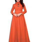Women's Orange Rayon kurti