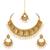 Kundan Pearl Studded Gold toned Necklace Set For Women