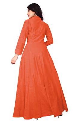 Women's Orange Rayon kurti 2