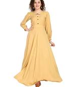 Women's Beige Rayon kurti