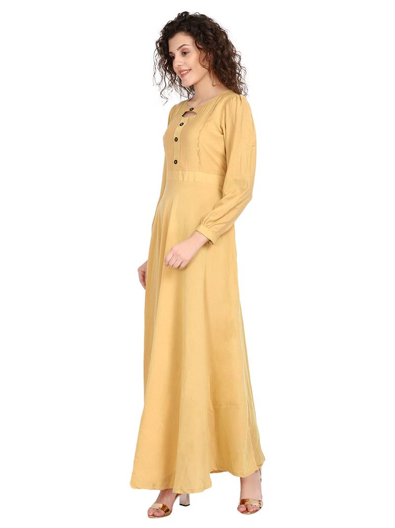 Women's Beige Rayon kurti